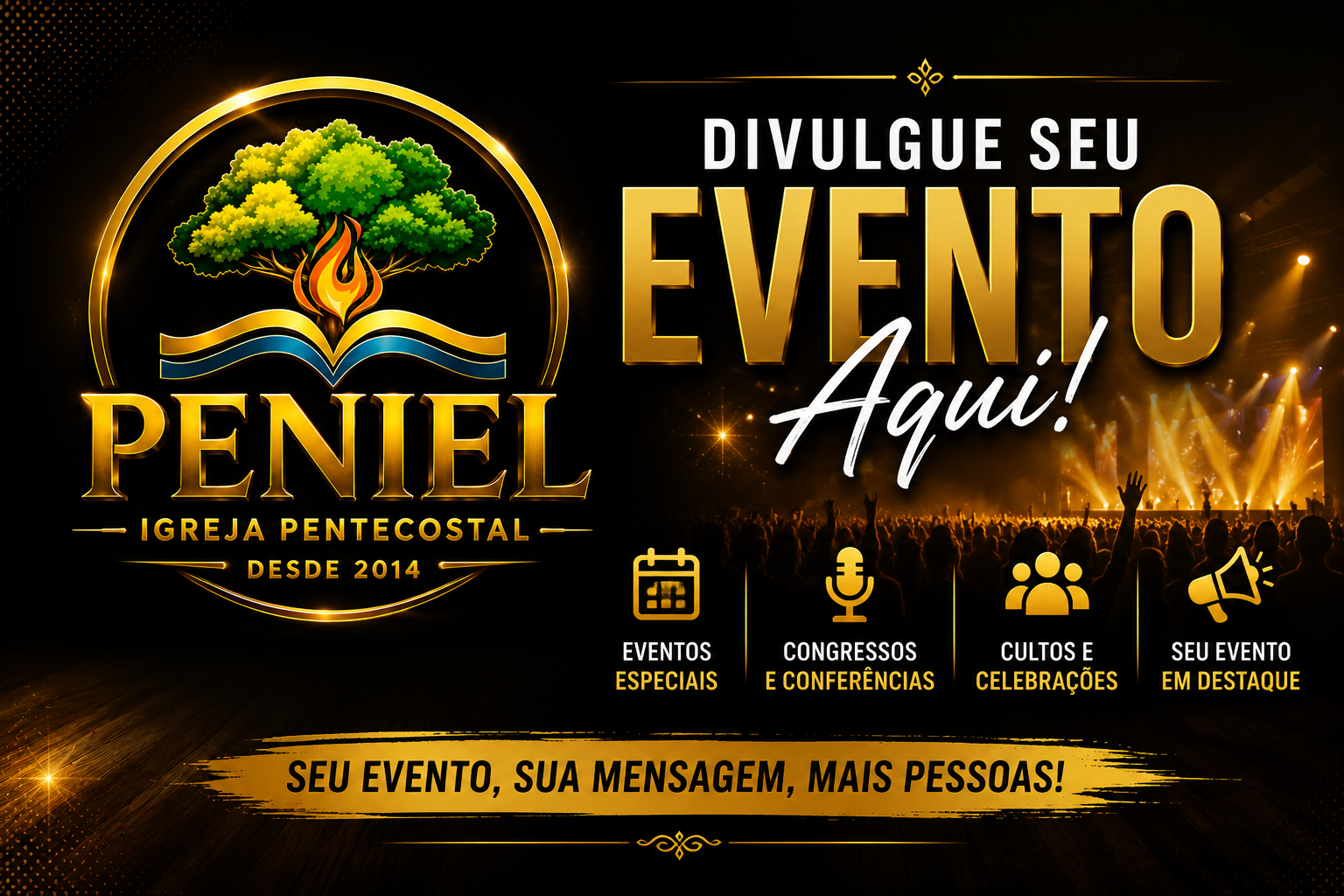 Seus eventos divulgados por aqui, troque você mesmo sem dificuldades
