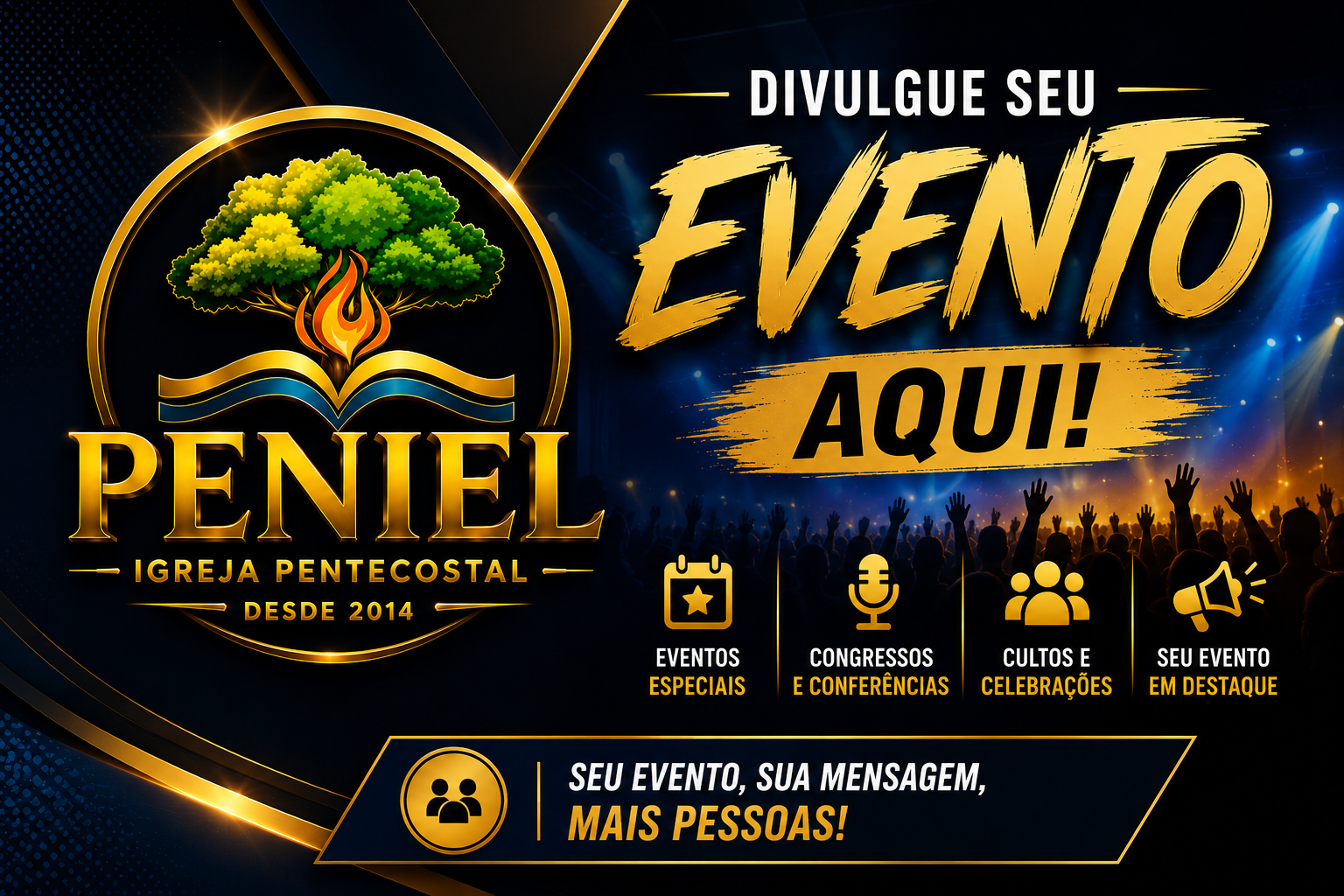 Seus eventos divulgados por aqui, troque você mesmo sem dificuldades
